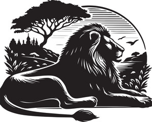 Lion Silhouette Vector Art