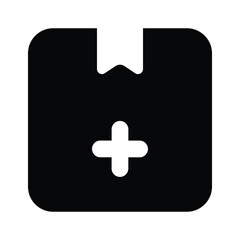 Fototapeta premium Plus sign on package showing concept icon of add product