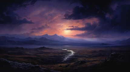 Fototapeta premium sunset in the mountains