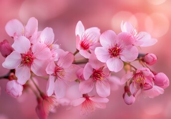 Obraz premium Pink Cherry Blossoms in Springtime