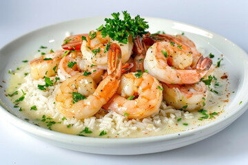 Baja Garlic Shrimp: Succulent Tail-On Shrimp in Aromatic Garlic and White Wine Sauce
