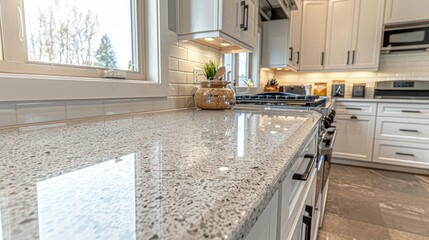 Sparkling kitchen counter after deep clean