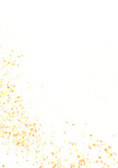 Banner with golden stars decoration. Festive border with falling glitter dust and stars.