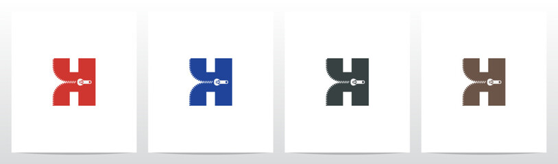 Obraz premium Zipper On Letter Initial Logo Design H