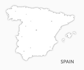 Spain map withe paper cut