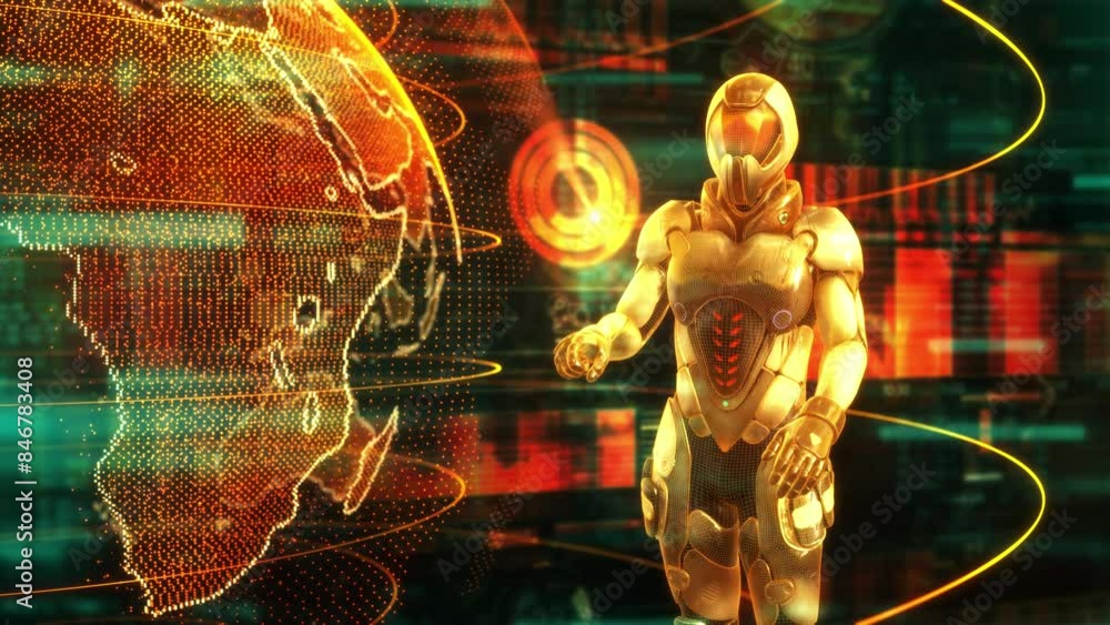 Poster artificial intelligence in the global digital space.