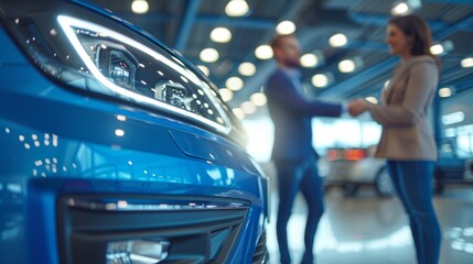The business handshake at the car dealership.