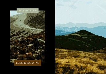 Landscape Poster Photo Effect Mockup With Generative AI