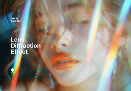 Lens Diffraction Photo Effect Mockup With Generative AI