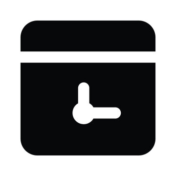 recommend clip art: Calendar with clock, concept icon of timetable in modern style