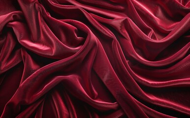 Fototapeta premium Shiny Red Fabric Scraps