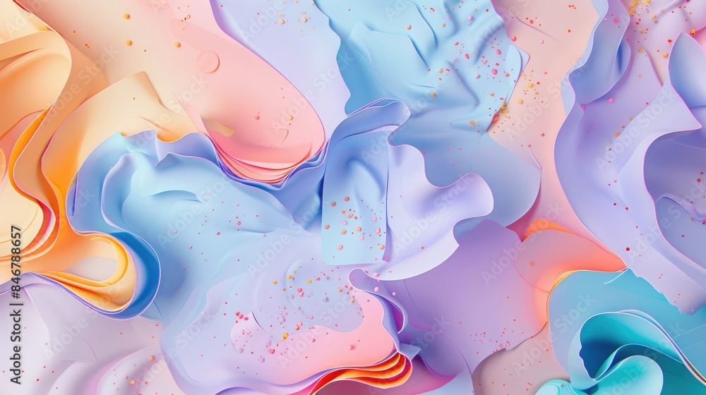 Poster soft and pleasing pastel art with splashes of color on the surface a gradient background filled with