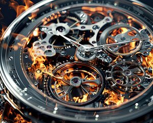 A close-up of vintage clockwork gears with intricate details