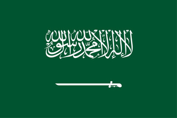 Saudi Arabia flag original color and proportions