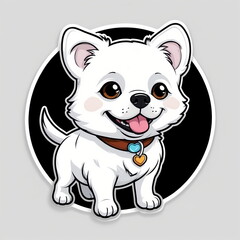 Naklejka premium cute little dog puppy sticker