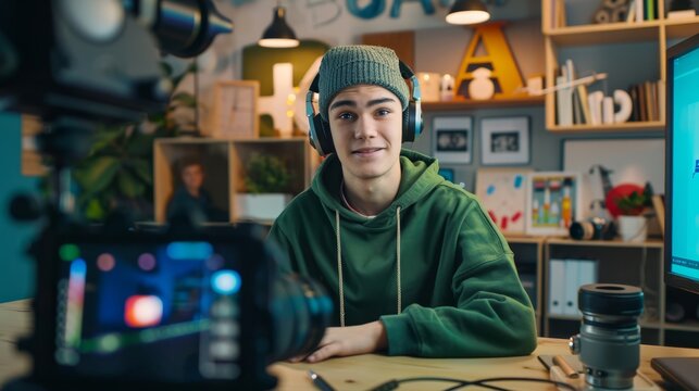 The teenager recording a vlog