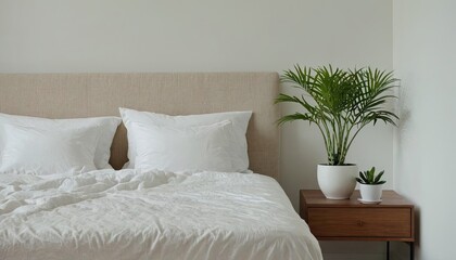 Bedroom interior design with plants
