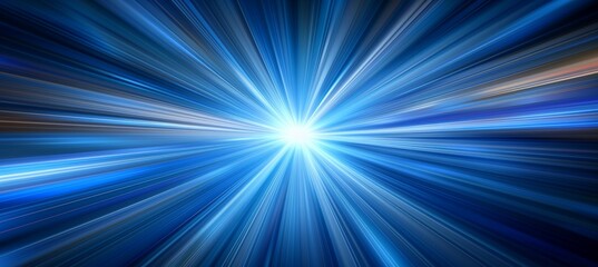 Glowing cyan and gold burst on dark blue background  abstract radiant light rays