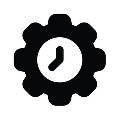 Clock with gear showing concept vector of time management, high quality graphics