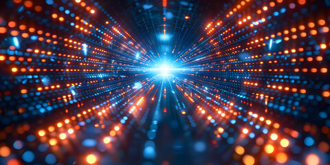 Fototapeta premium Abstract 3d digital background, lines, perspective, speed, for tech, data, audio, graphics