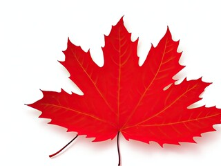 Naklejka premium Isolated on a transparent background, a red maple leaf represents the fall season and is a seasonal themed concept.