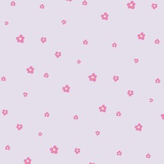seamless pattern with cute pink flowers

