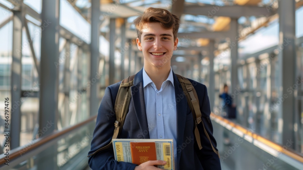 Canvas Prints The student with backpack