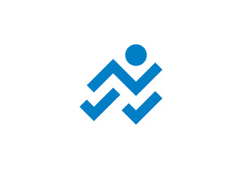 run man logo design, go sport fitness symbol template