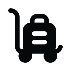 Luggage cart, parcel trolley vector design isolated on white background, dolly icon