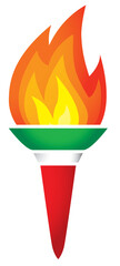 Fiamma Olimpica - Torcia Olimpica - Torcia Olimpica - ITALIA - Illustrazione vettoriale