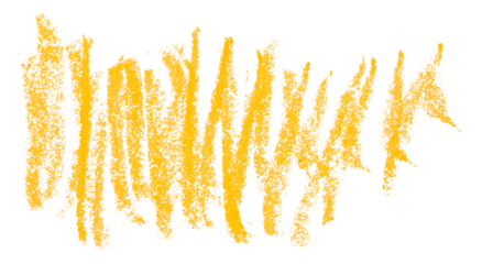 yellow pencil strokes isolated on transparent background
