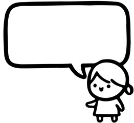 child with speech bubble