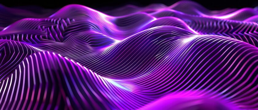 Abstract Purple And Blue Wavy Lines Background