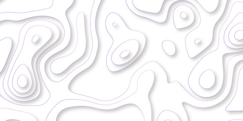 Abstract wavy line 3d paper cut white background with shadows. Abstract realistic papercut decoration textured with wavy layers. Topographic contour lines vector map seamless pattern vector.