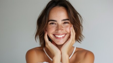 Obraz premium The smiling young woman