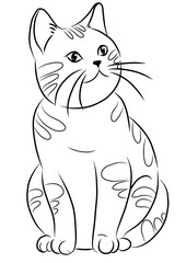 cartoon, Black and white cat pictures for coloring