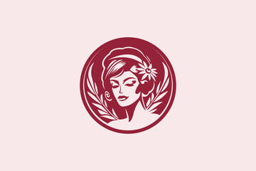 Logo design of a beautiful woman. 