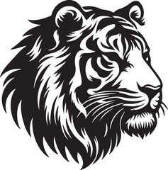 Tiger head silhouette vector art illustration