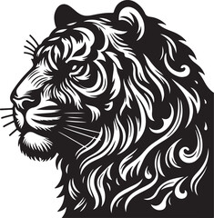 Tiger head silhouette vector art illustration