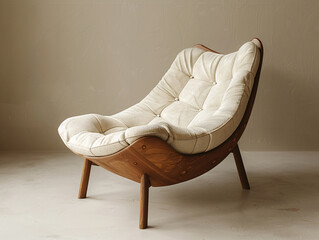 comfy armachair isolated on brown background
