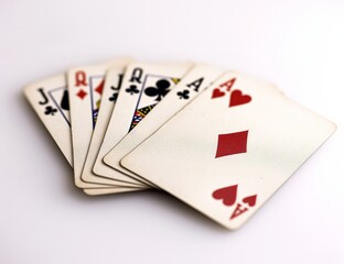 Obraz premium Card Deck with Face Cards and Ace in Various Colors