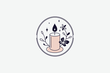 Logo design of a boho candle.