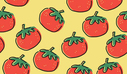 Cute tomato pattern background vector design