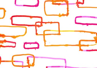 Obraz premium カラフルな手描きの四角い模様テクスチャ背景