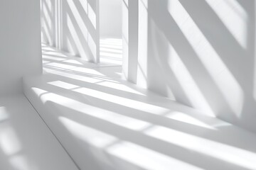 Obraz premium White staircase with shadows on the wall