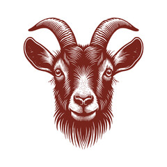 goat head Vector, goat vector illustration, goat head emblem design, Goat silhouette