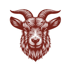 goat head Vector, goat vector illustration, goat head emblem design, Goat silhouette