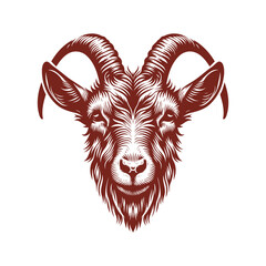 goat head Vector, goat vector illustration, goat head emblem design, Goat silhouette