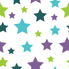 Multicolor star ornament seamless pattern. Stars seamless pattern. Festive Stars Wallpaper.