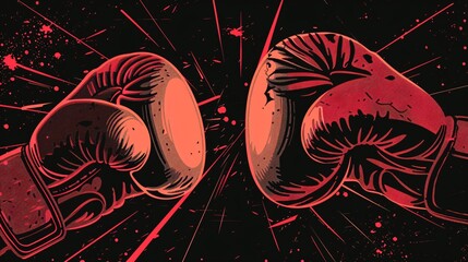 Boxing Knockout, Line Art